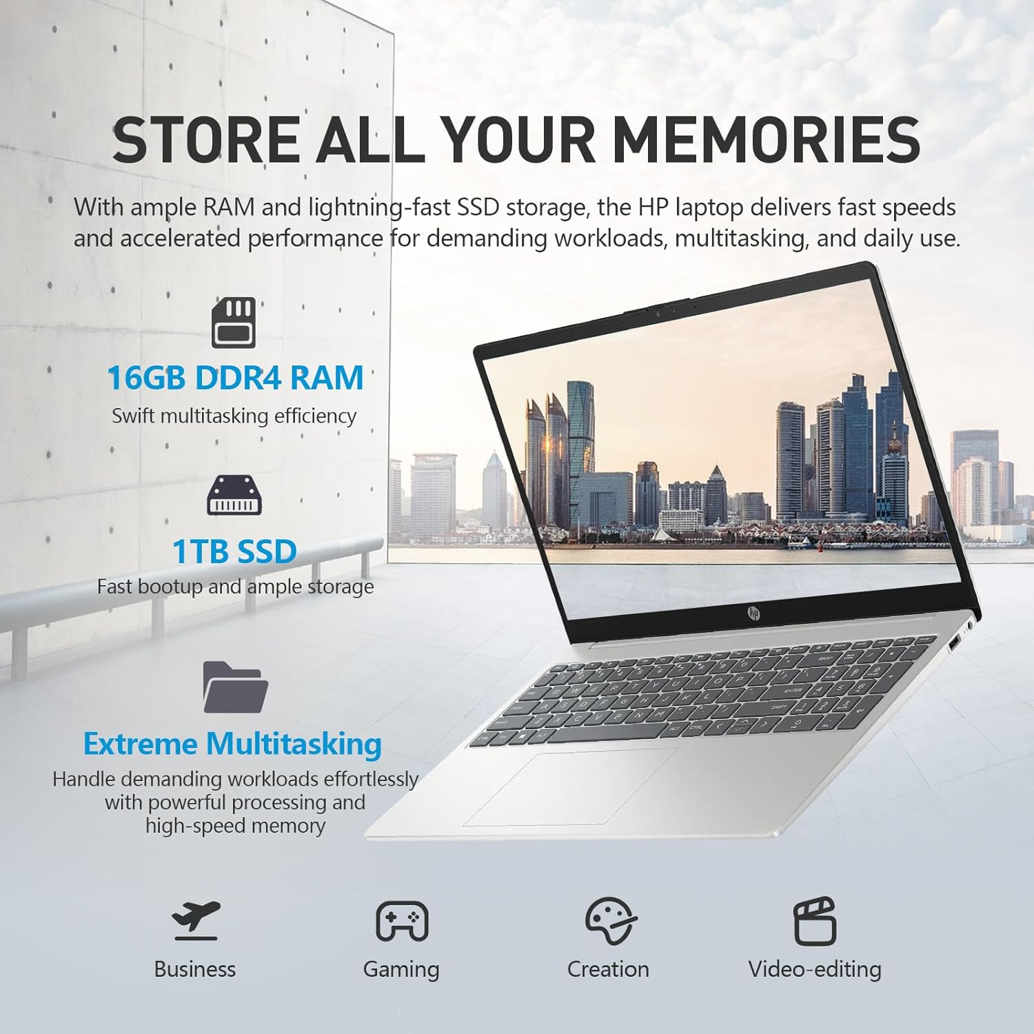 HP 15 Inch Laptop Touchscreen Computer, 15.6" Touch Screen Business Laptop, Windows 11 Pro | 10-Key Number Pad | 10-core Intel Core i5 • 16GB RAM 1TB SSD