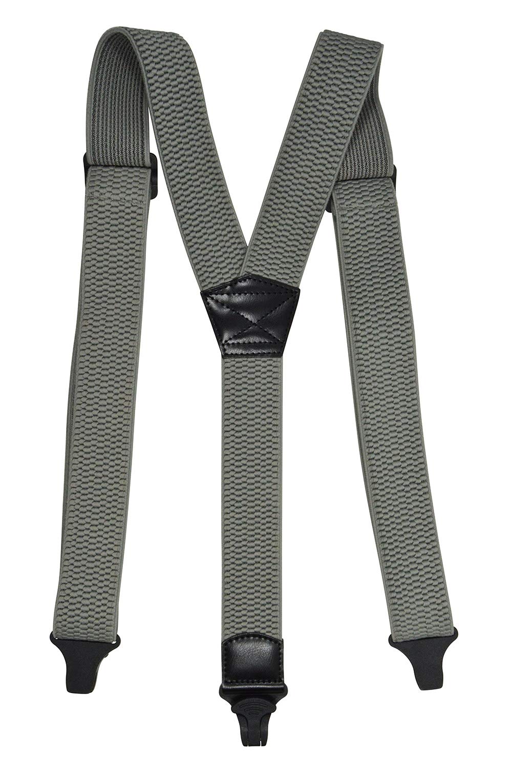 Olata Y-Shape Heavy Duty Braces/Suspenders with Plastic Clips for Airports - 4cm. Grey