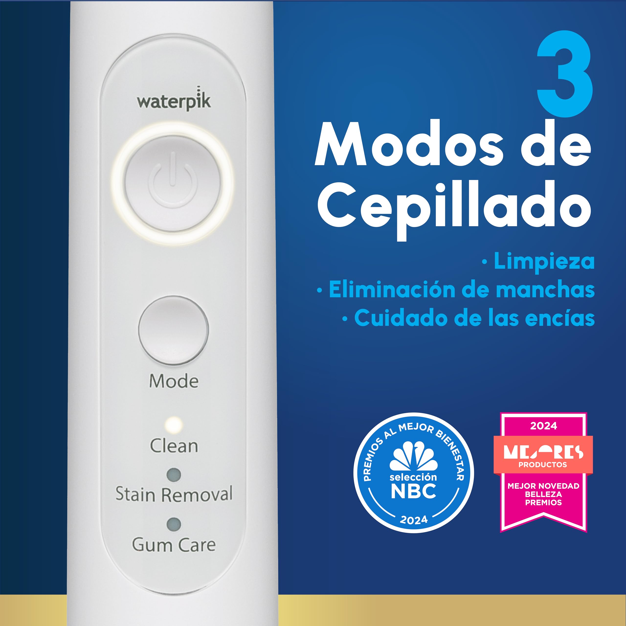 Waterpik Sensonic Complete Care - Juego de hilo dental y cepillo de dientes eléctrico recargable, CC-04, color blanco