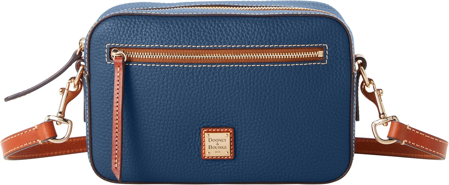 Dooney & Bourke Women's Camera Zip Crossbody in Pebble Grain Leather, Small Handbag with Adjustable Shoulder Strap