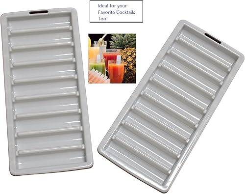 Miniatura 2 de Juego de 2 bandejas para palitos de hielo, hace palitos de hielo largos y estrechos para botellas de agua y botellas deportivas, plástico sin BPA
