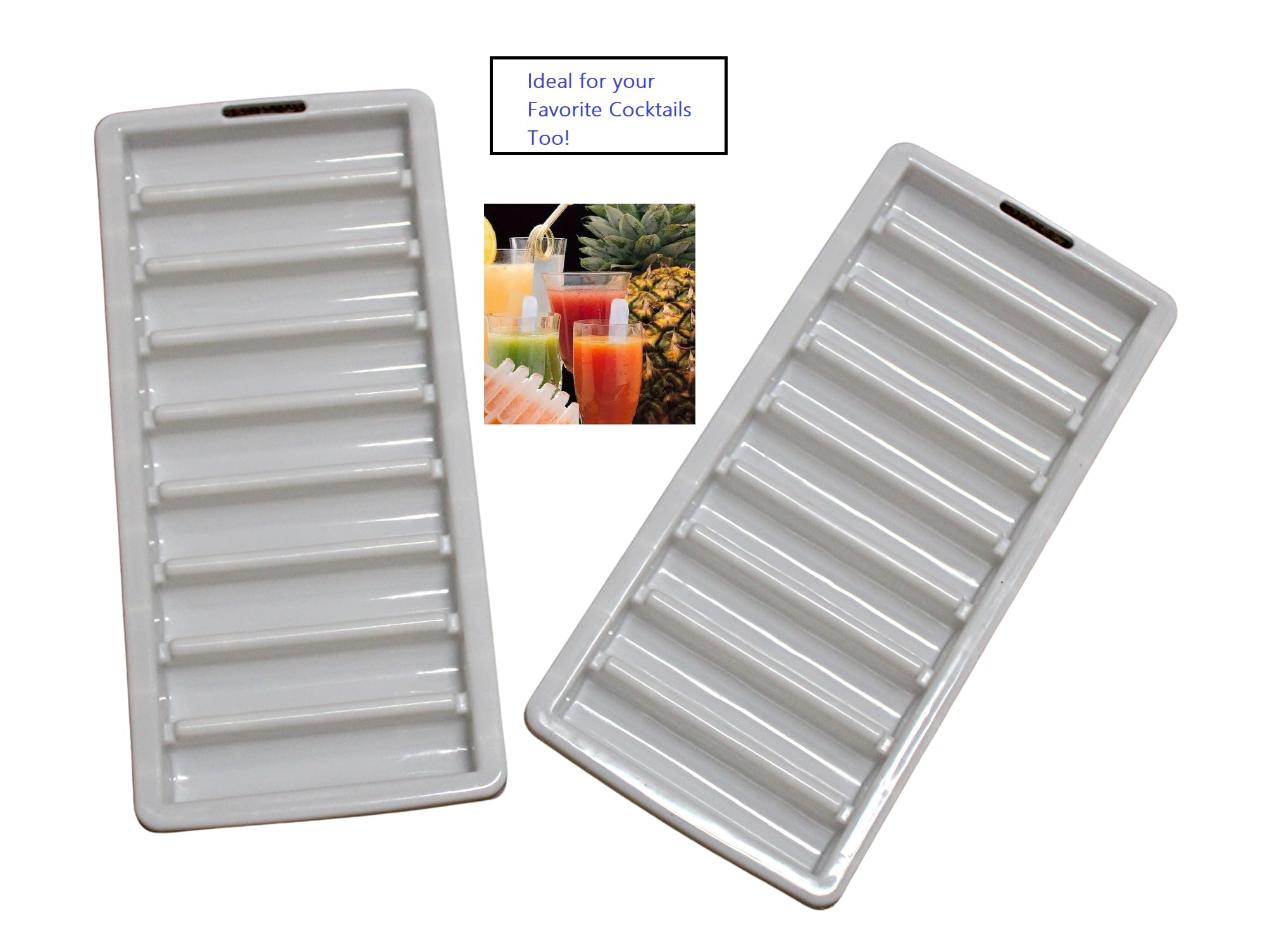 Set of 2 Ice Stick Trays – BPA-Free Plastic, Freezer-Safe, Long Ice Sticks for Water Bottles & Sports Bottles, Easy-Release Design