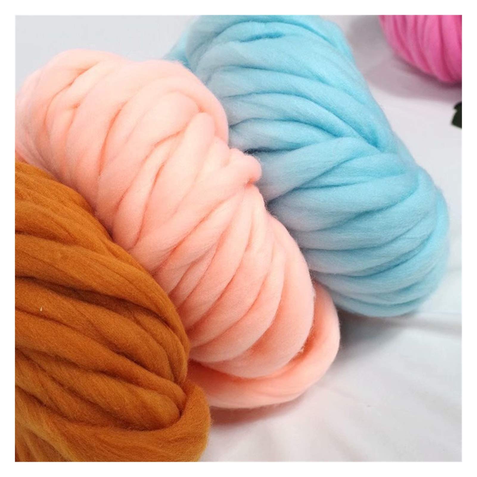 Chunky Yarn Lana súper Gruesa Tejida a Mano de Gran Espesor Paso a Paso de Lana Gruesa Nido de Mascota Sombrero línea Manta línea 1 (Color : 02 Cream White)