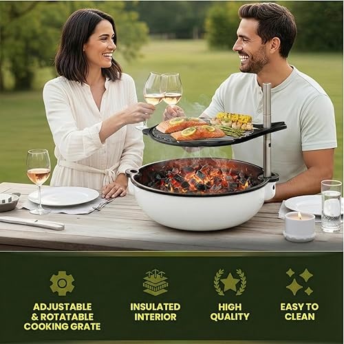Miniatura 4 de Bola Grill Traveler - Parrilla de carbón portátil - Pequeña parrilla de barbacoa de mesa con rejilla ajustable y giratoria para cocinar al aire