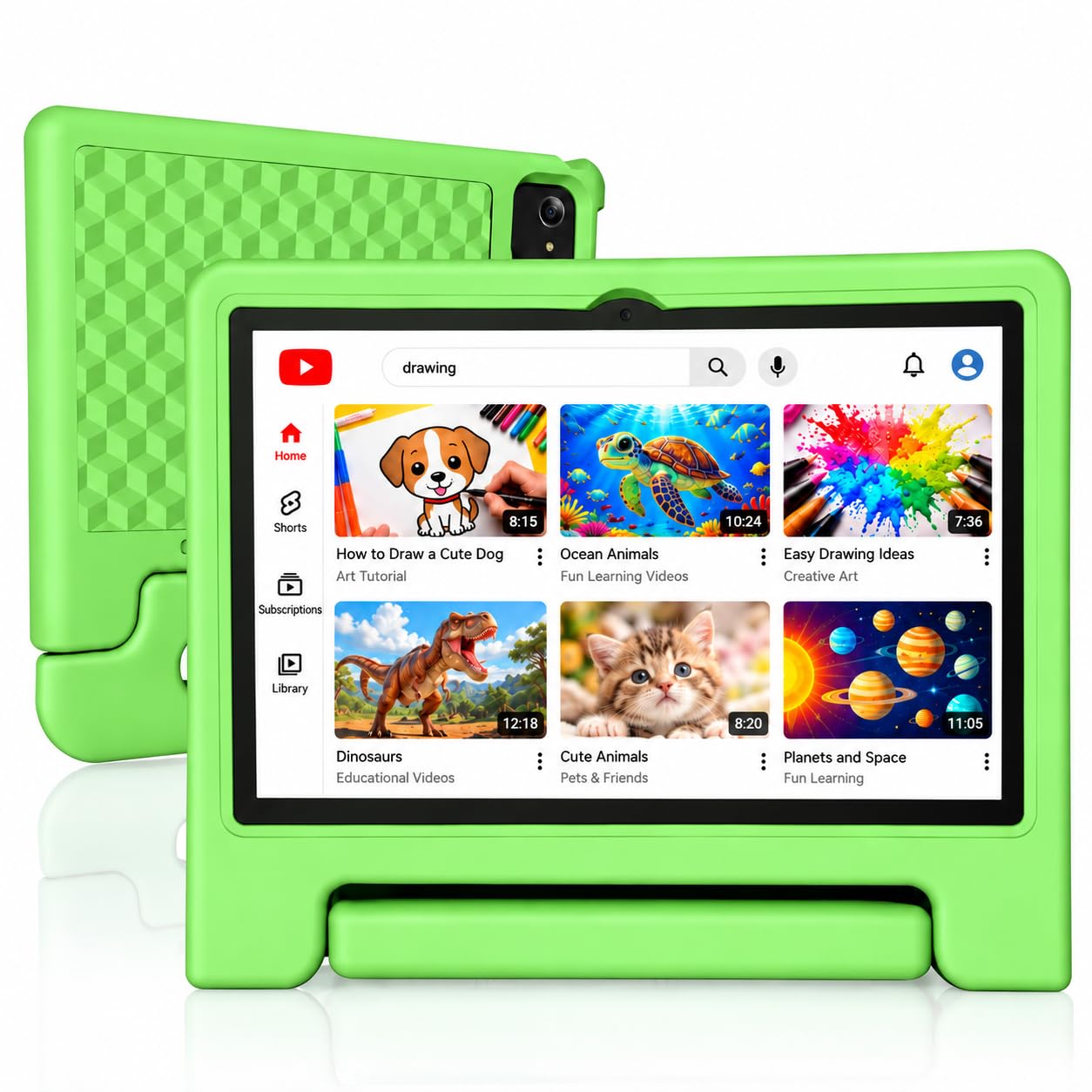 JREN
10.1"
Android
15
Tablet
with
Case,
64GB
Storage,Octa-Core
Green | Play Store | 1TB Expandable | Dual-Band WiFi | Bluetooth 5.0 | 6000mAh Battery | Built-In Stand | Family Link