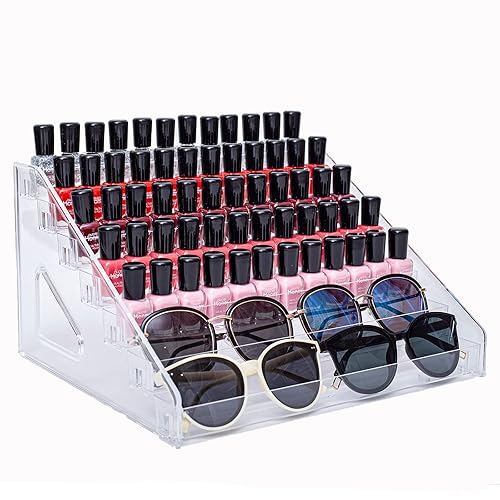 Organizador de esmalte de uñas, estante transparente de 7 capas para soporte de esmalte de uñas, organizador de lentes de sol, soporte de aceites