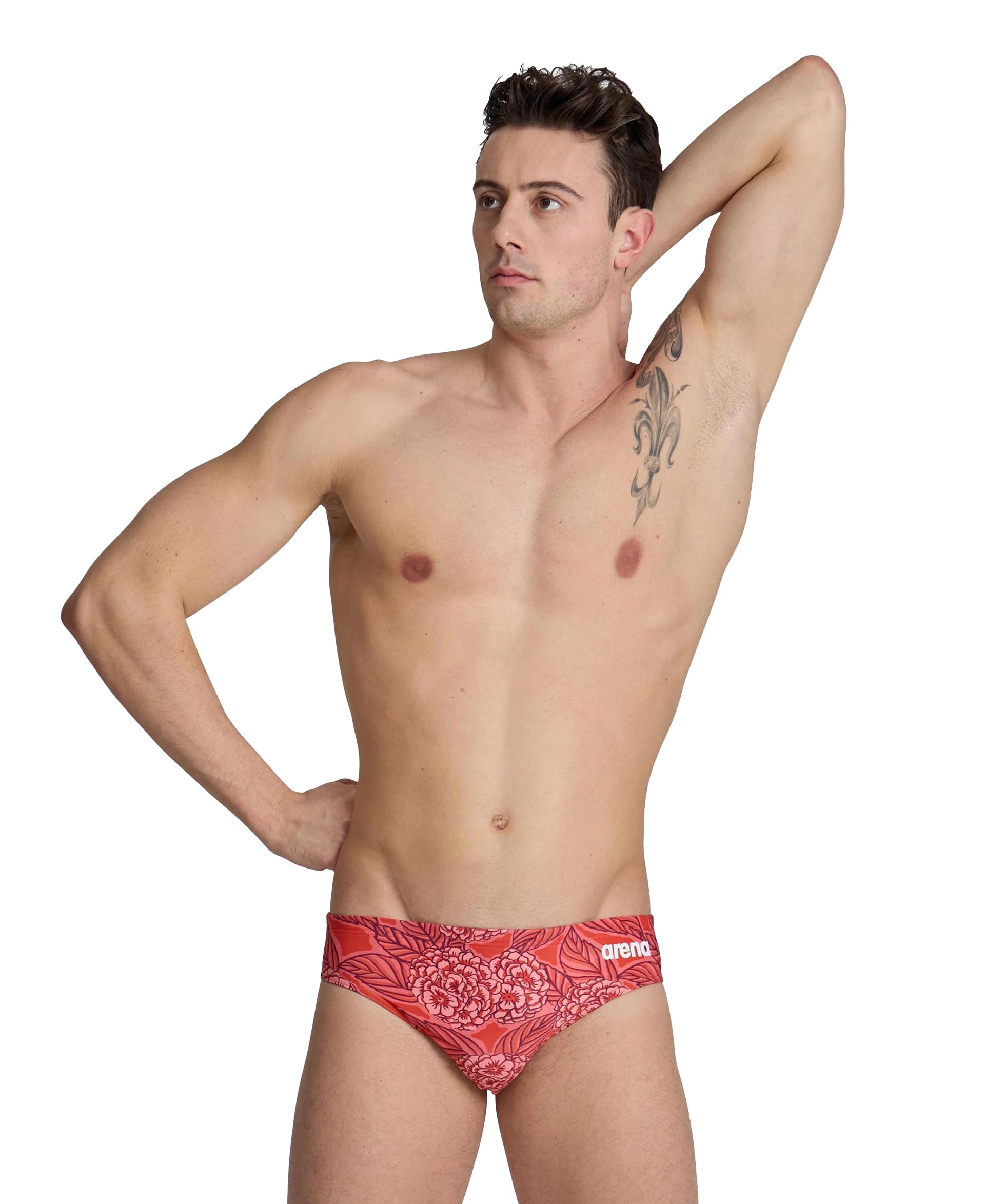 Arena Men Arena Performance Men's Hydrangea Bouquet Swim Briefs Athletic Swimwear for Training