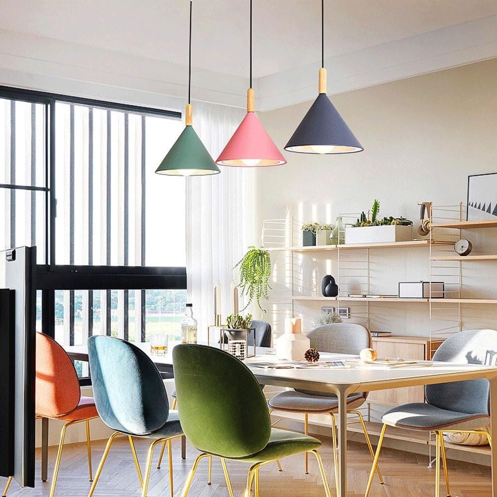 Lámpara de araña metálica de Estilo Industrial Moderno con Casquillo E27, lámpara Colgante de un Solo Cabezal, luminaria de Techo, lámpara Colgante para decoración de Sala de Estar