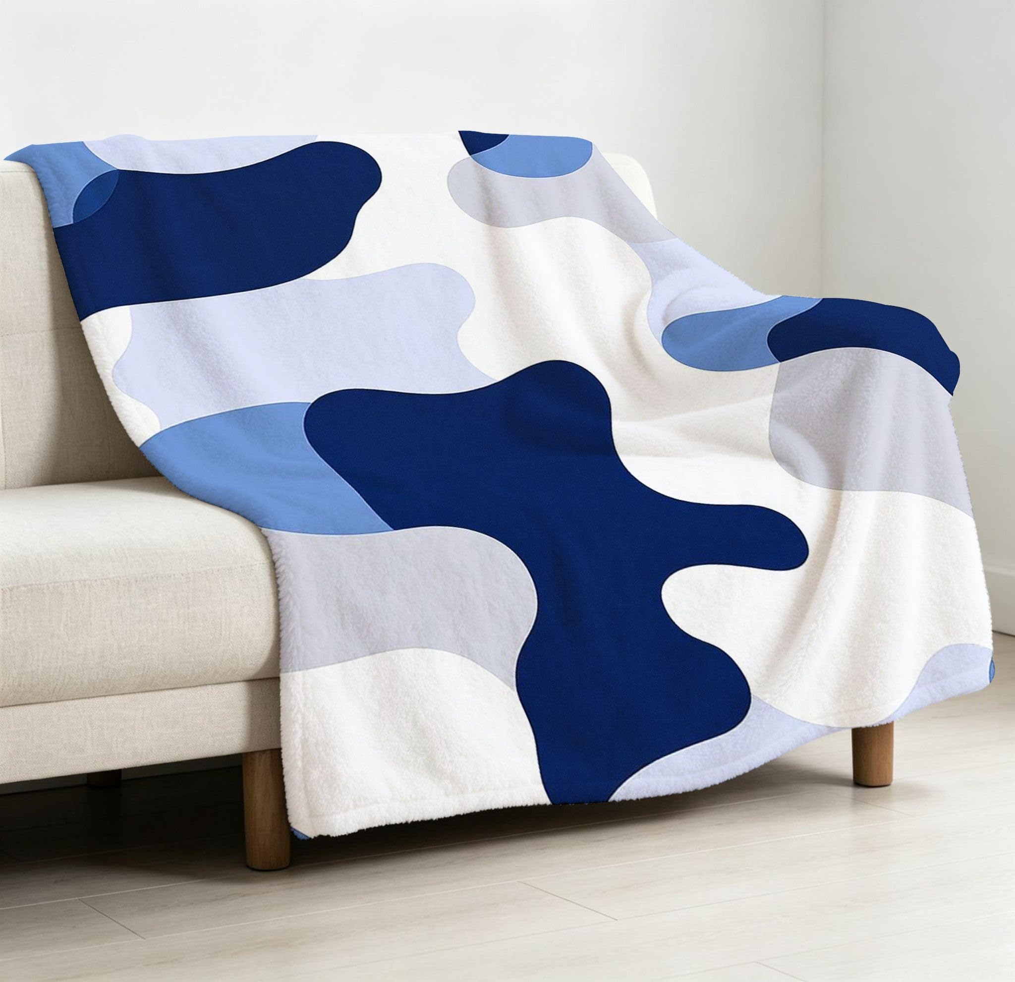 Wärme Dick Fleecedecke 220X240 cm Blaues Camouflage-Muster, ZQ786