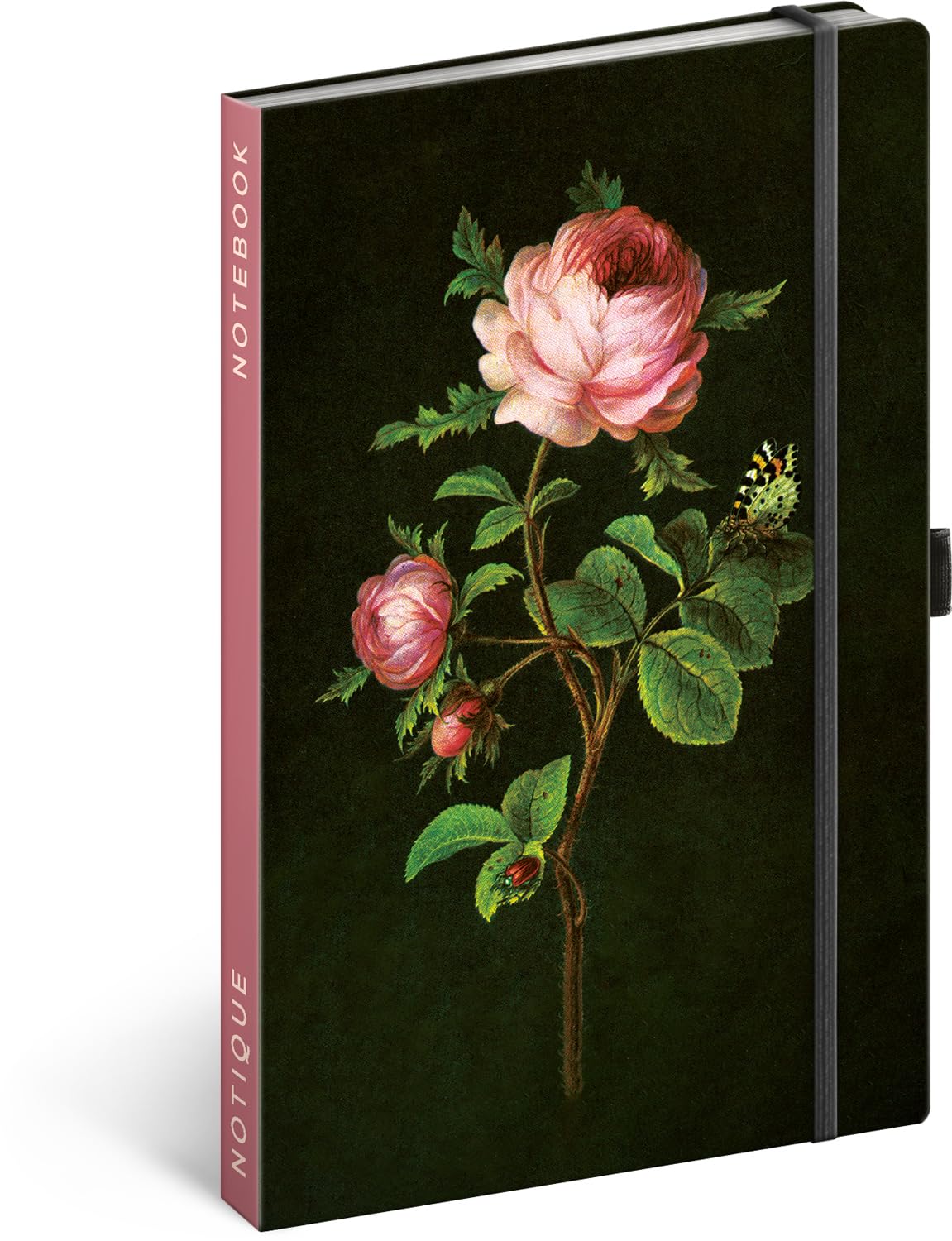 NOTIQUE Polka Dot Notebook with Elastic Band, 13 x 21 cm, Approx. A5, Designer Hardcover Notebook Dotted, Notepad, Journal, Diary for Adults, Women (Artisanal Roses) — image 1