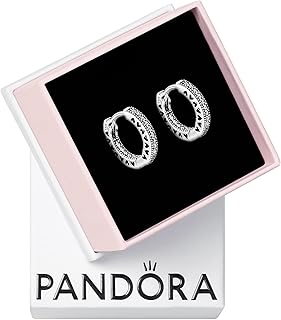 Pavé Heart Hoop Earrings - Elegant Earrings for Women - Gift for Her - Made with Sterling Silver & Cubic Zirconia - With Gift Box