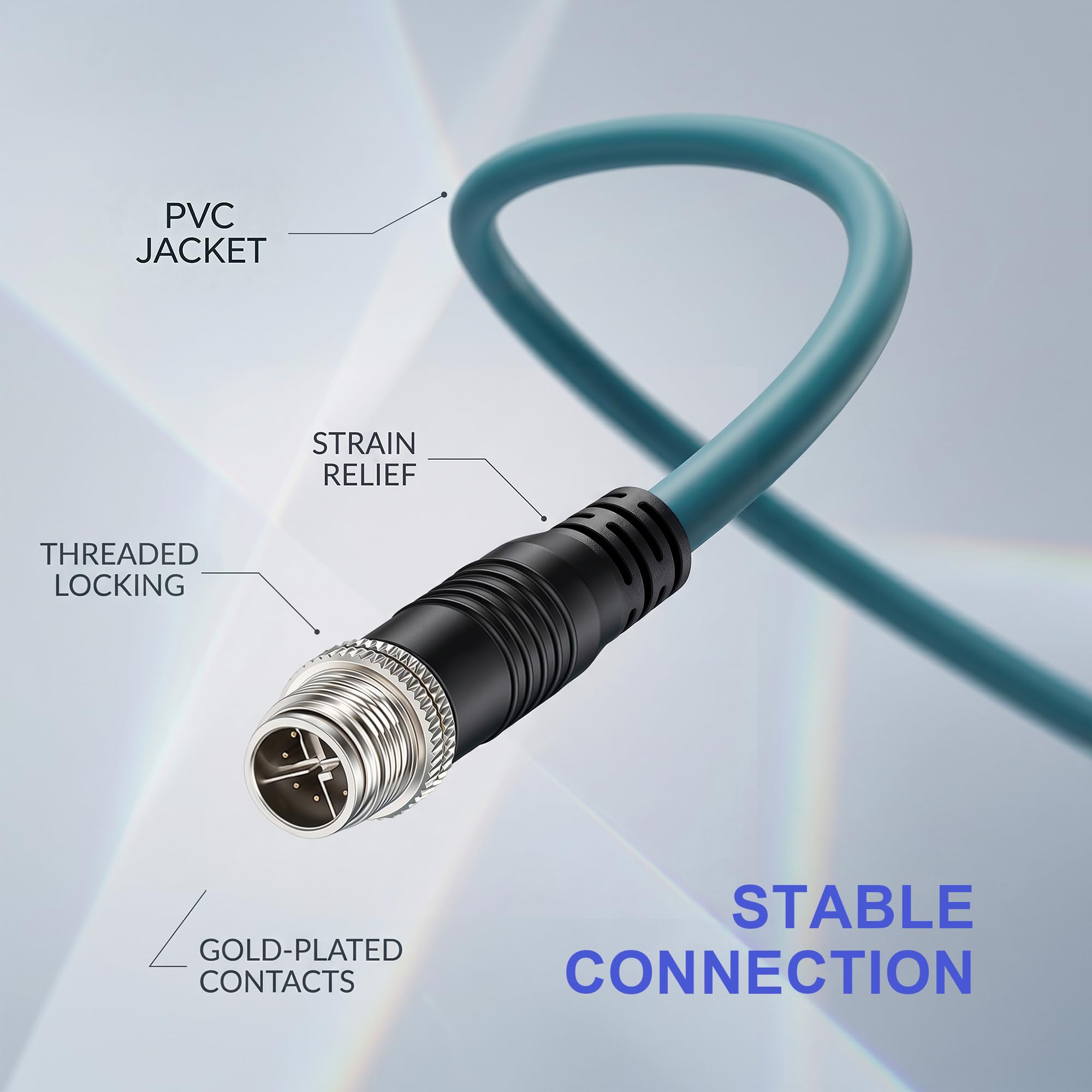 Cavo Ethernet M12, codice X, Cat6, 8 posizioni, ad alta flessibilità, per reti industriali Gigabit Ethernet per applicazioni industriali (8 m)