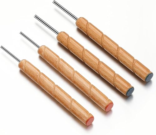 Lanties 4 Pcs Paper Quilling Tools 1/8 Inch and 3/32 Inch Slotted Metal Winding Pin for General Quilling Strips and Wider Strips Slotted Kit for Beginners