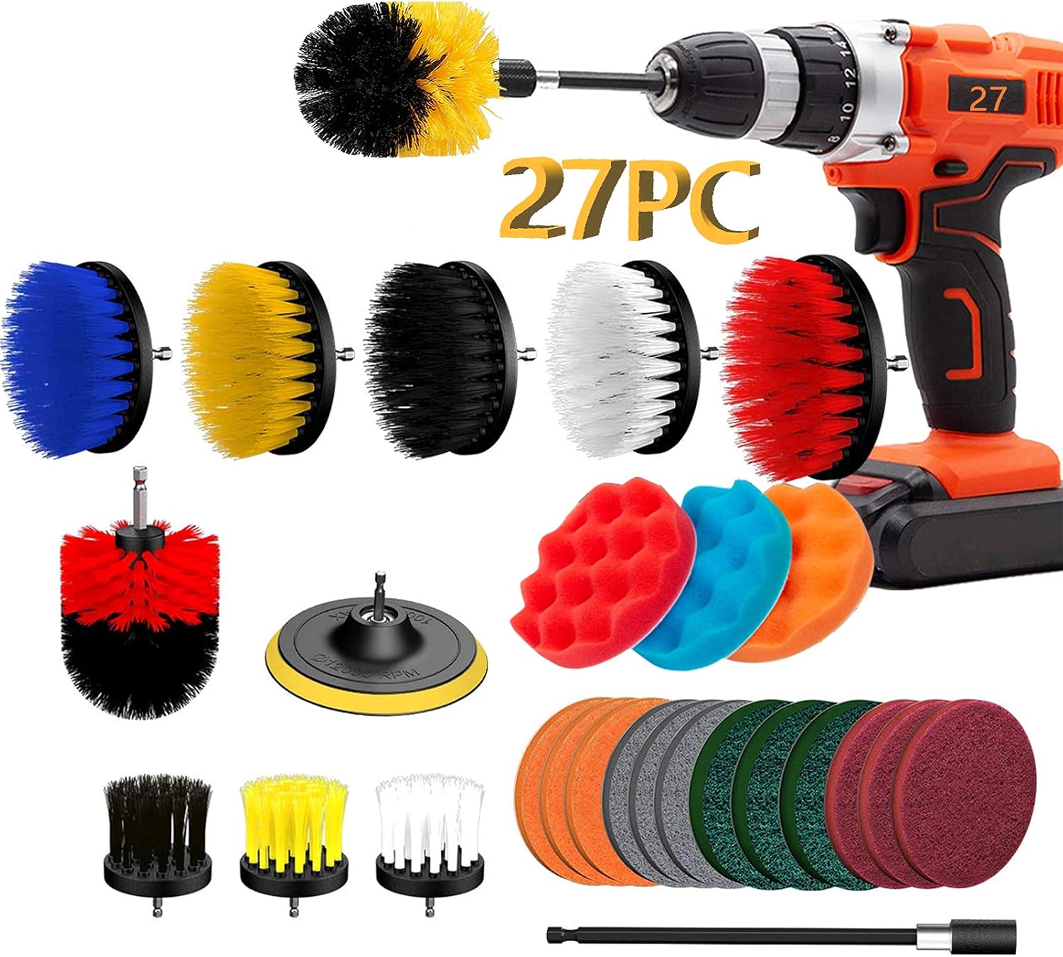 Drill Brushes for Cleaning 27 Pieces, BRITOR Drill Brush Attachment Set
