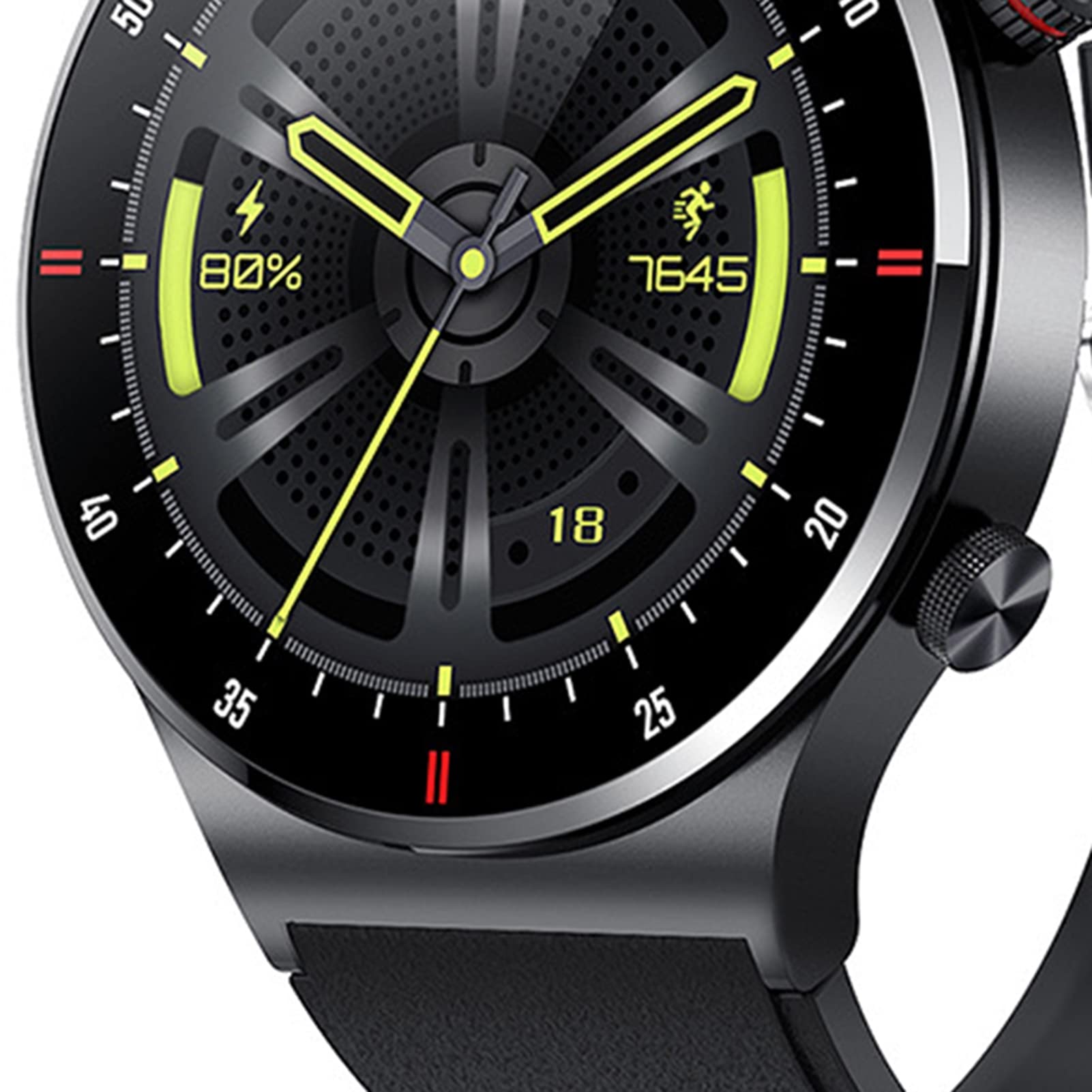 ohfruit HW20 Montre intelligente multifonctionnelle, étanche IP67, montre numérique de sport, 3,2 cm, écran tactile complet, affichage coloré, noir