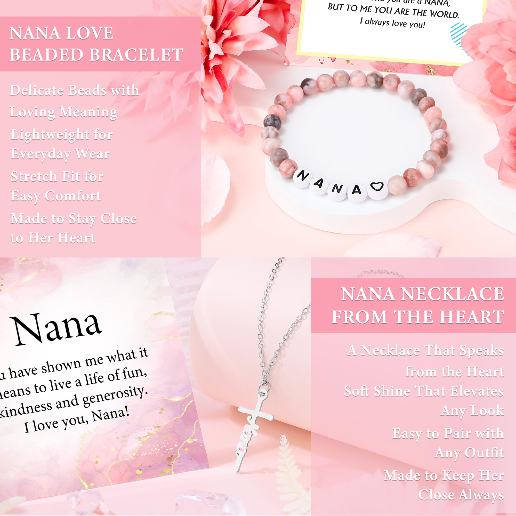 Nana Gifts from Grandkids Nana Birthday Gifts for Women Best Nanas Ever Gift Set from Granddaughter Personalized Great Nanas Favorite Presents Merch Stuff for Happy Birthday Christmas with 16oz Cup