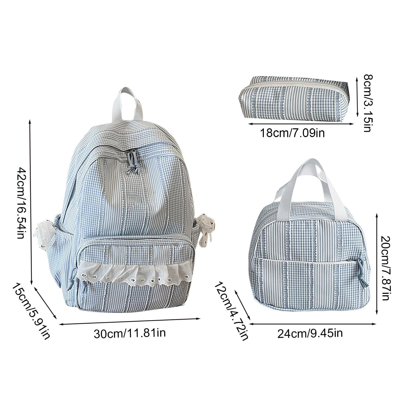 Zainetto per bambini, alla , in pizzo, con cerniera liscia, grande, Blu