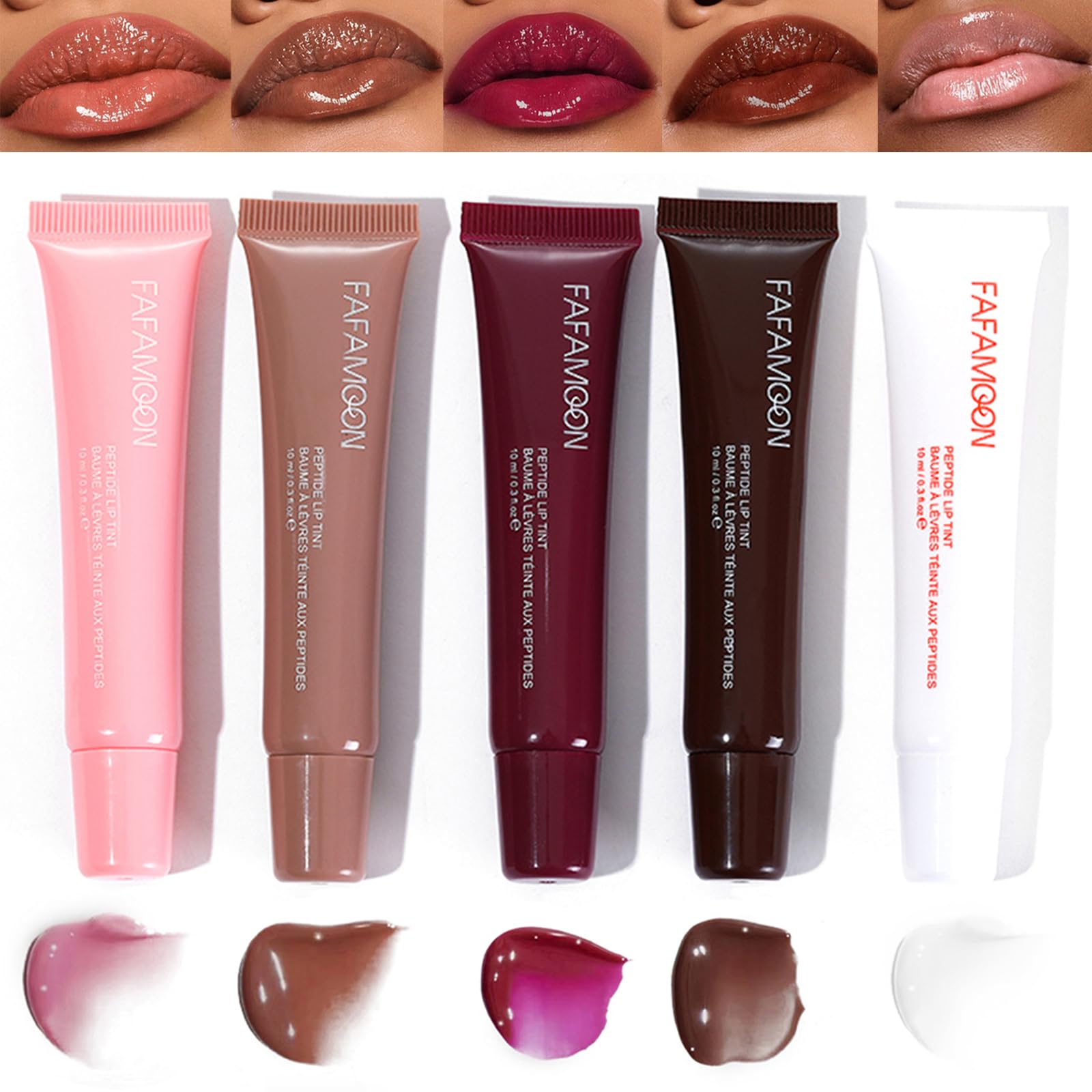 Mrettick 5 Colors Hydrating Lip Gloss, Shiny Jelly Lip Plumping Lip Balms