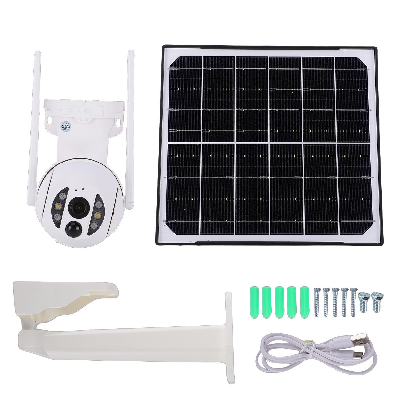 Tbest Kamera Bezpieczeństwa 4G 355° Obrót o 90° Przechylanie IP66 Solar Outdoor z aplikacją AI do Wykrywania Ludzi w Domu