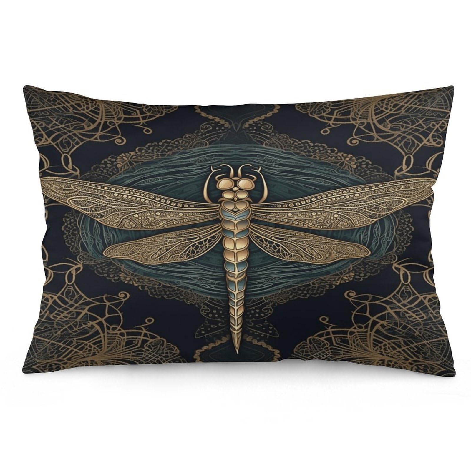 Dragonfly Throw Pillow Cover Soft Pillow Case Decorative Lumbar Pillow Cover Cozy Throw Pillowcase Polyester Rectangular Cushion Case Decor for Couch Sofa Bed