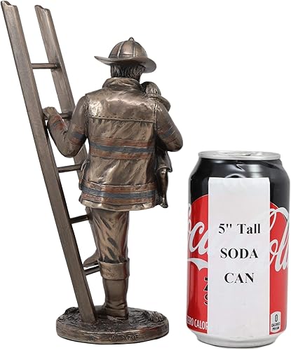 Miniatura 4 de Ebros Men of Duty - Figura decorativa de escritorio de bomberos, héroe salvador de niños, descendente de escalera, hechos heroicos, escritorio,