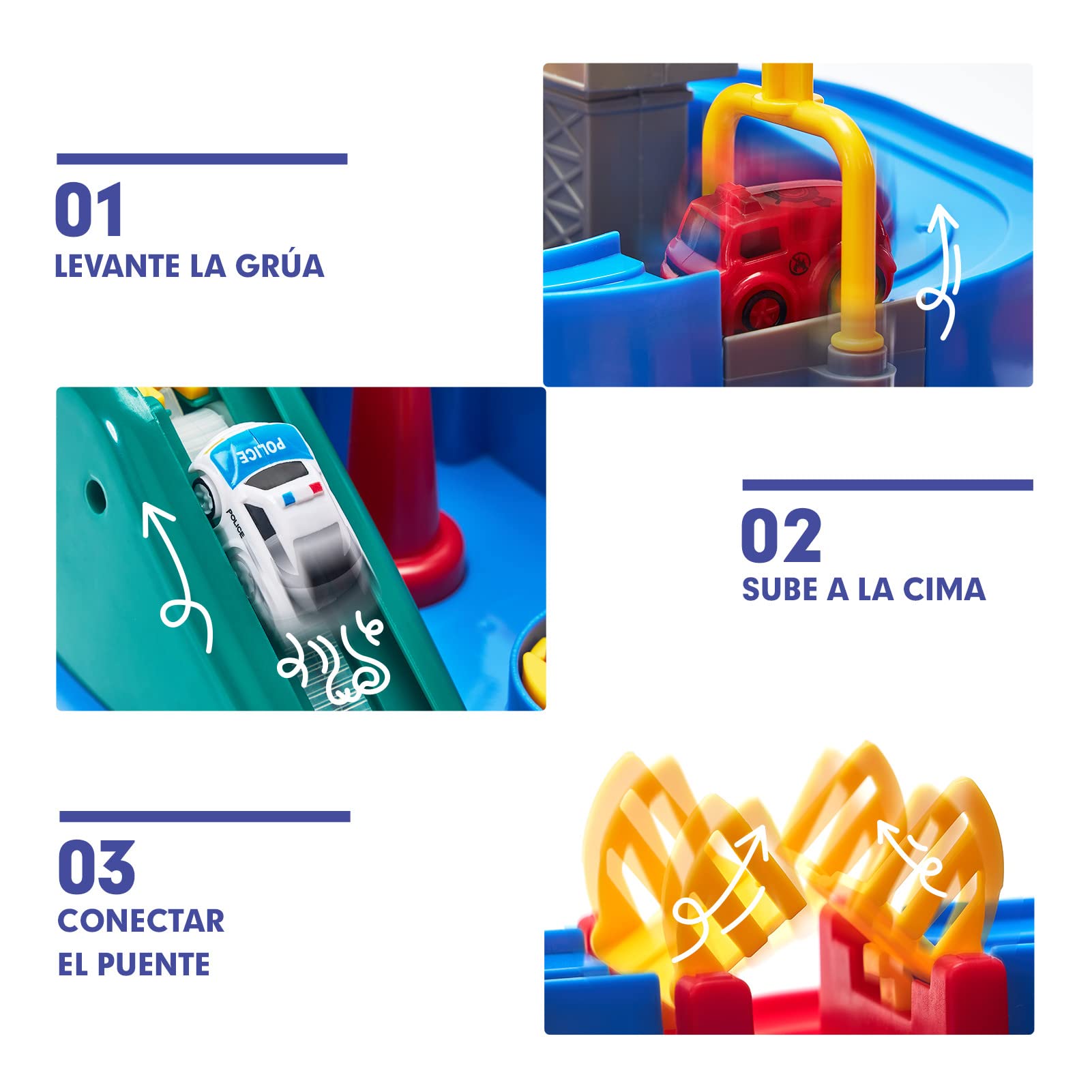 hahaland Juguetes Niños 2 años - Pista de Coches Circuito Coches para Niños 2 3 4 5 años - Juego de Lógica Interactivo Educativo Regalo para Niño Niña