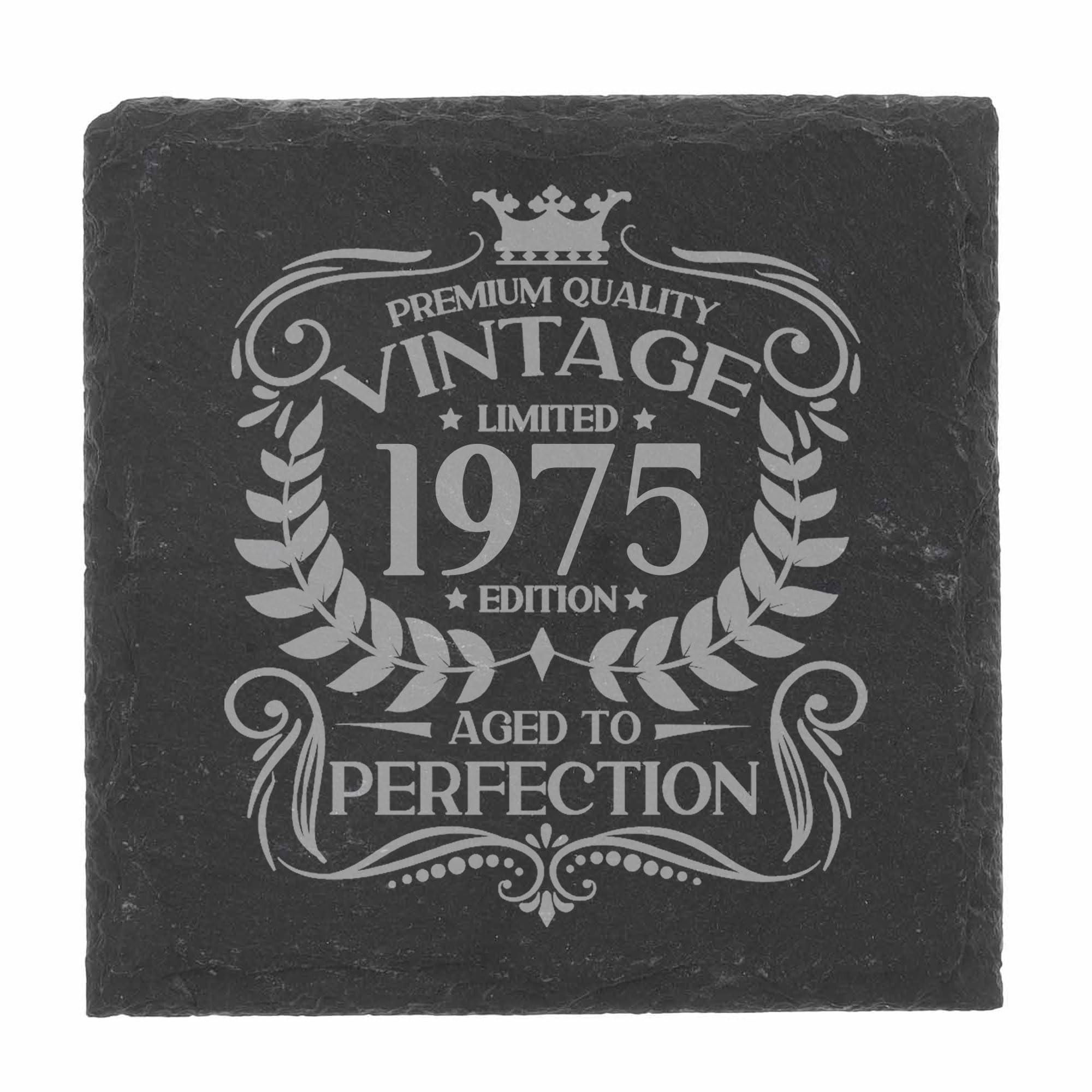 80th Birthday Gift for Men Vintage 1946 Aged to Perfection Engraved Slate Coaster Present for 80 Year Old Etched Natural Slate Placemat (Round Slate) — view 226