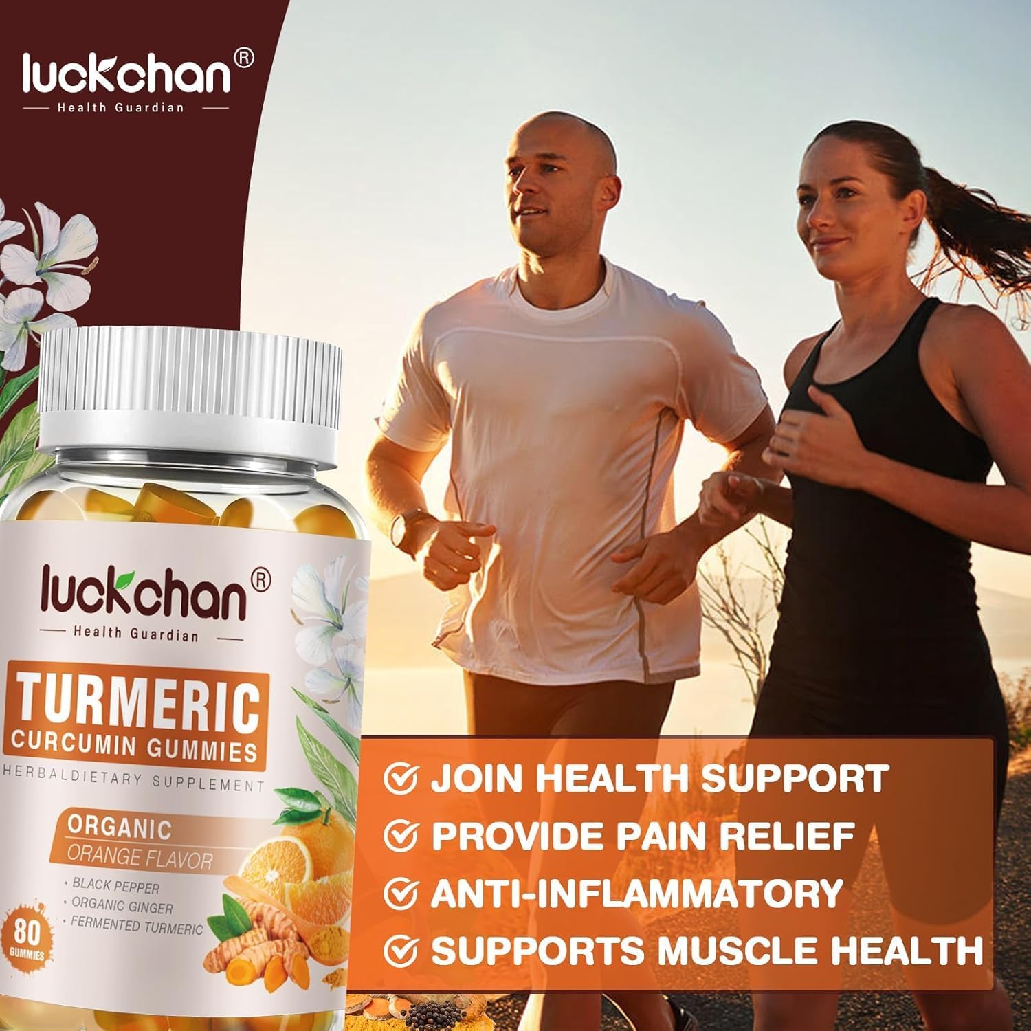 Turmeric Curcumin Gummies (2 Pack) - Turmeric and Ginger Gummies Supplement with Black Pepper & Ginger for Immune Support Healthy Skin - Vegan Turmeric Gummies for Adults - Gluten Free, Low Sugar