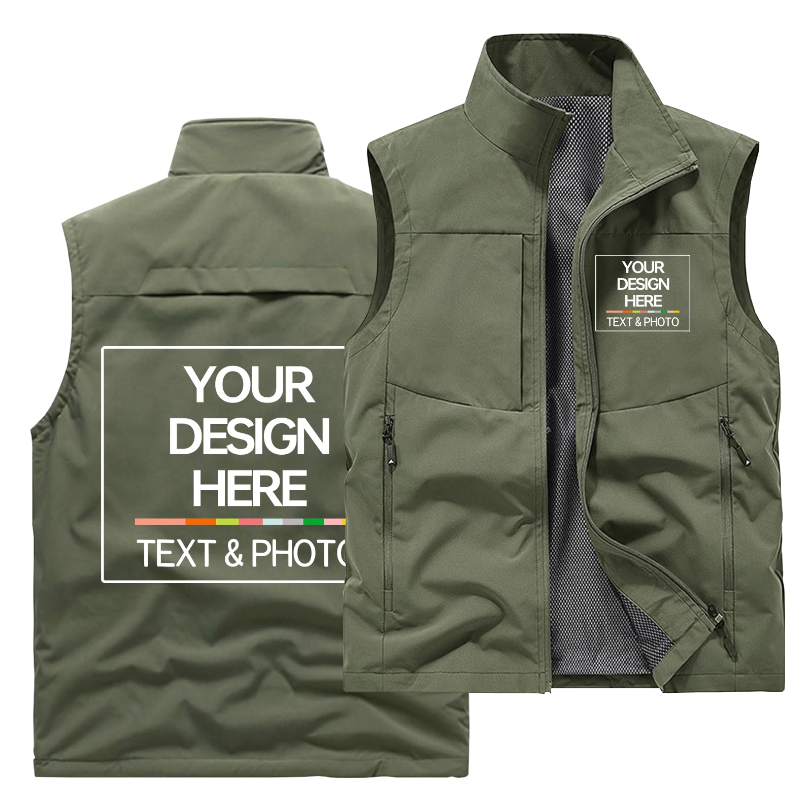 Gilet léger sans manches personnalisé pour homme, veste de travail en plein air pour voyage, randonnée, course à pied, motif logo texte