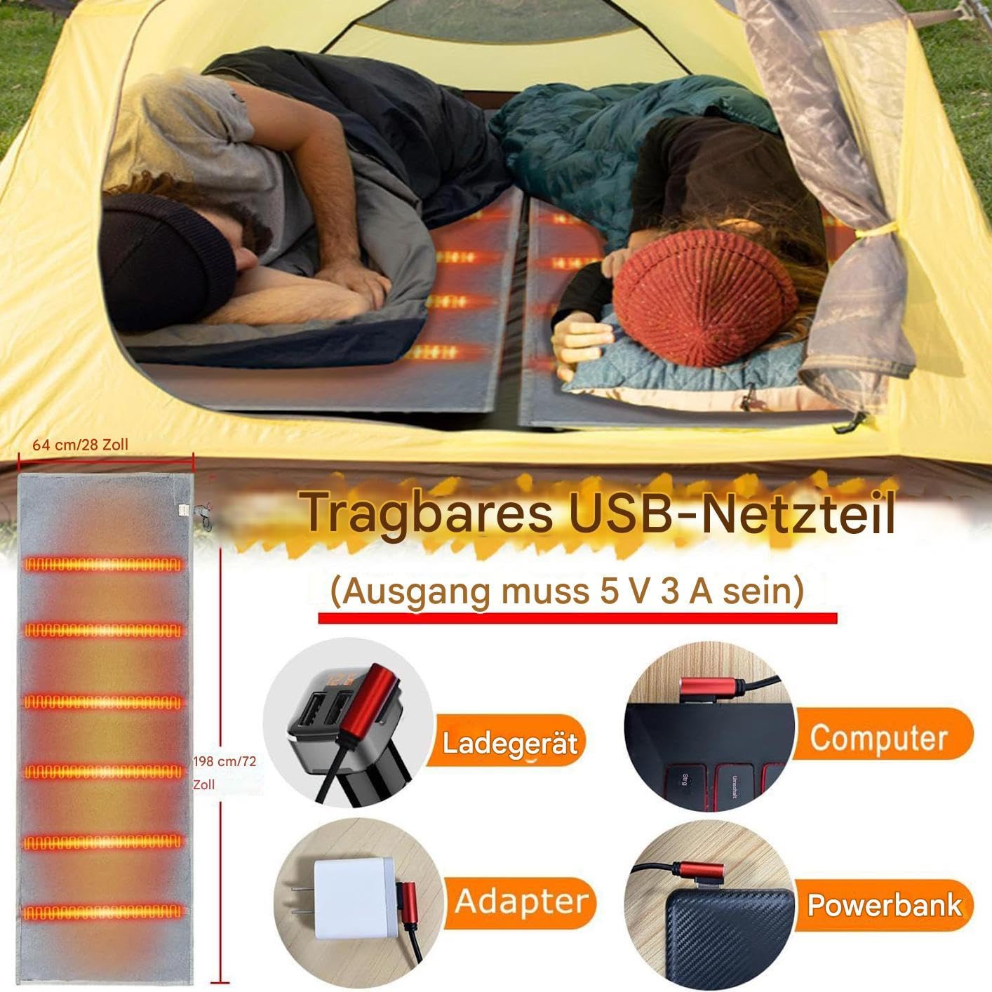 Schlafsackwärmer | Faltbare Warme Verstellbare Matte,Innenfutter Für Schlafsäcke | Für Männer Und Frauen Geeignet Für Wandern Outdoor Aktivitäten Picknick Reisen Und