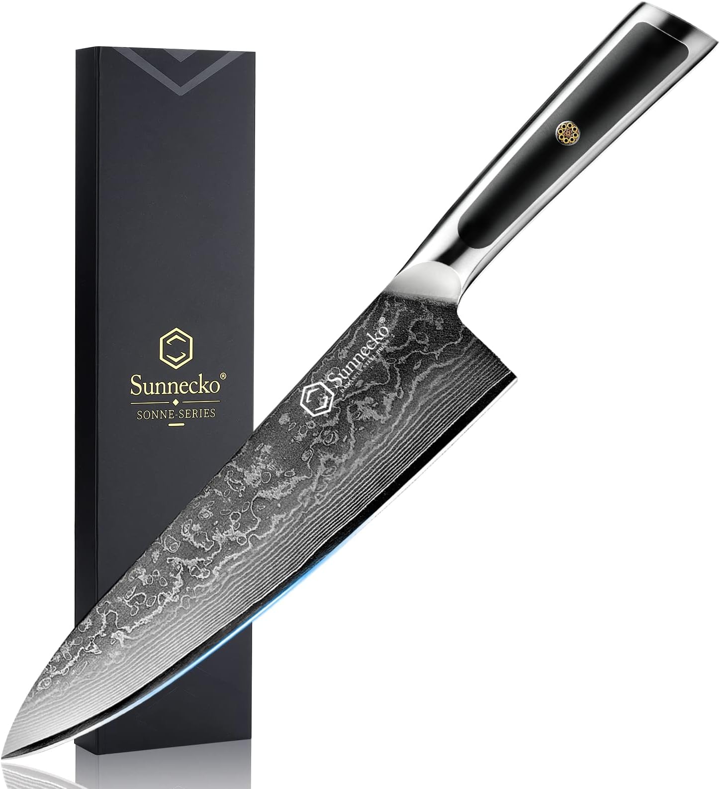 Amazon.com: Yaxell Mon 8" Chef's Knife - Made in Japan - VG10 Stainless Steel Gyuto with Micarta ...
