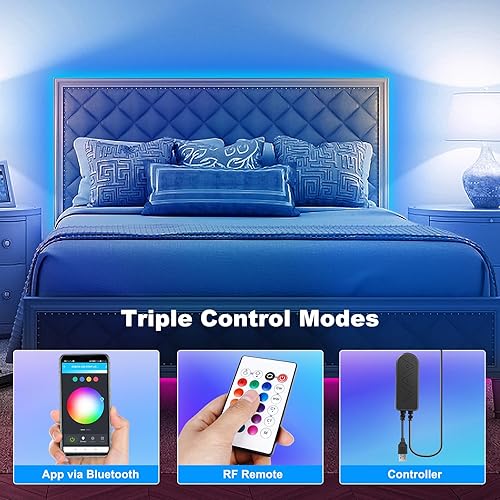 Miniatura 4 de Tatazone Luces LED Bluetooth RGBWW para TV de 80 a 85 pulgadas con control de aplicación, RGB + blanco sintonizable 3000K-6500K TV retroiluminación