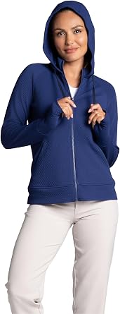 IBKUL Solid Popcorn Stitch Zip Hoody Jacket