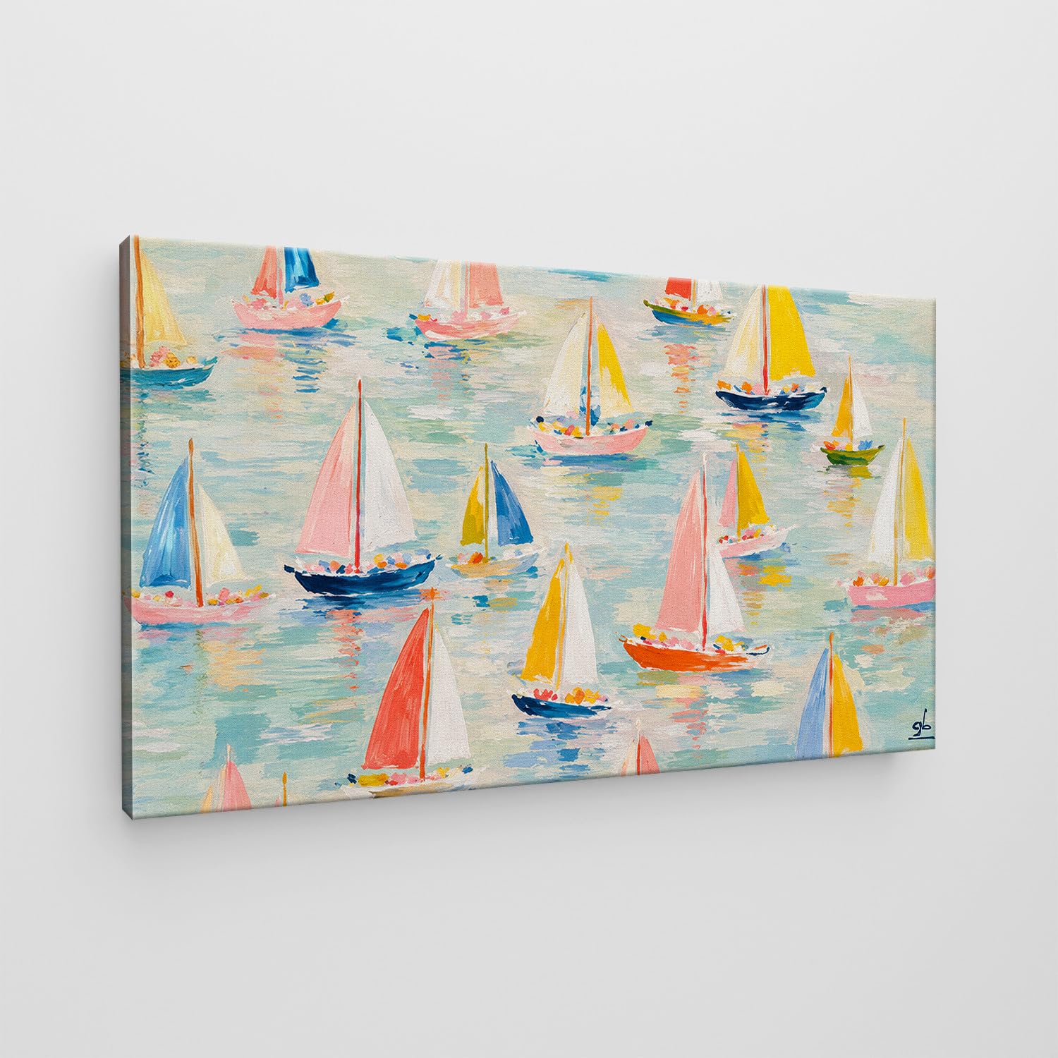 Giallobus - Quadro - 26 - Barchette - Tela Canvas Telaio Standard - 140L x 80l cm - Pronto da appendere - Quadri moderni per la casa