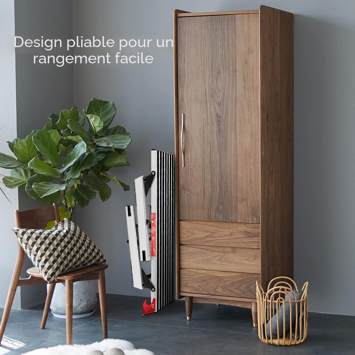 GIANTEX Plate Forme de Travail Pliable en Aluminium avec Pieds Antidérapants & Serrures de Sécurité, jusqu'à 150 KG,Marche Pied Pliable pour Maison,Garage,Atelier