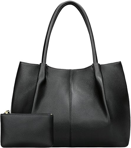 KKXIU Bolso de mano para mujer, bolso de hombro de cuero vegano, bolsa de viaje de gran capacidad Negro,Negro02,marrón (02),Marrón2,Blanco