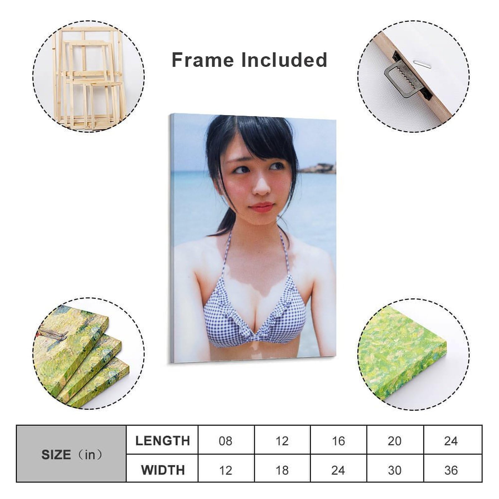Ｓ·Ｆ出品　長濱ねるさん　模写　キャンバス絵 Amazon.co.jp: 長濱ねる（榉坂46）最新グラビア含む水着画像