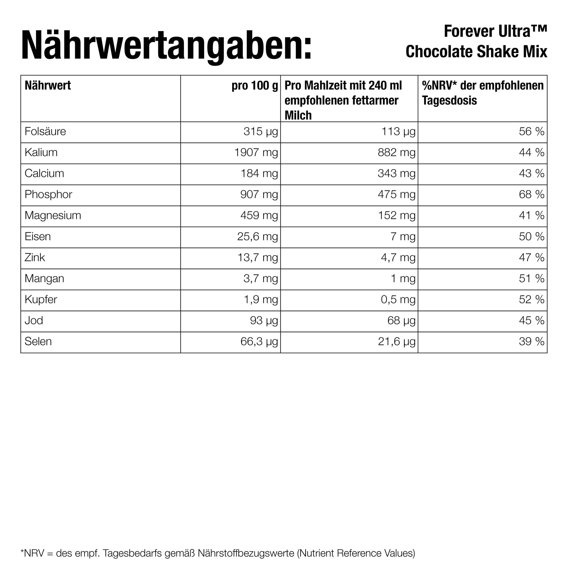 Forever Ultra Chocolate Protein Shake, 21g Soja Eiweiß, sättigender Mahlzeitersatz, Pulver ohne Konservierungsstoffe, glutenfrei (16 Portionen, 405 g)