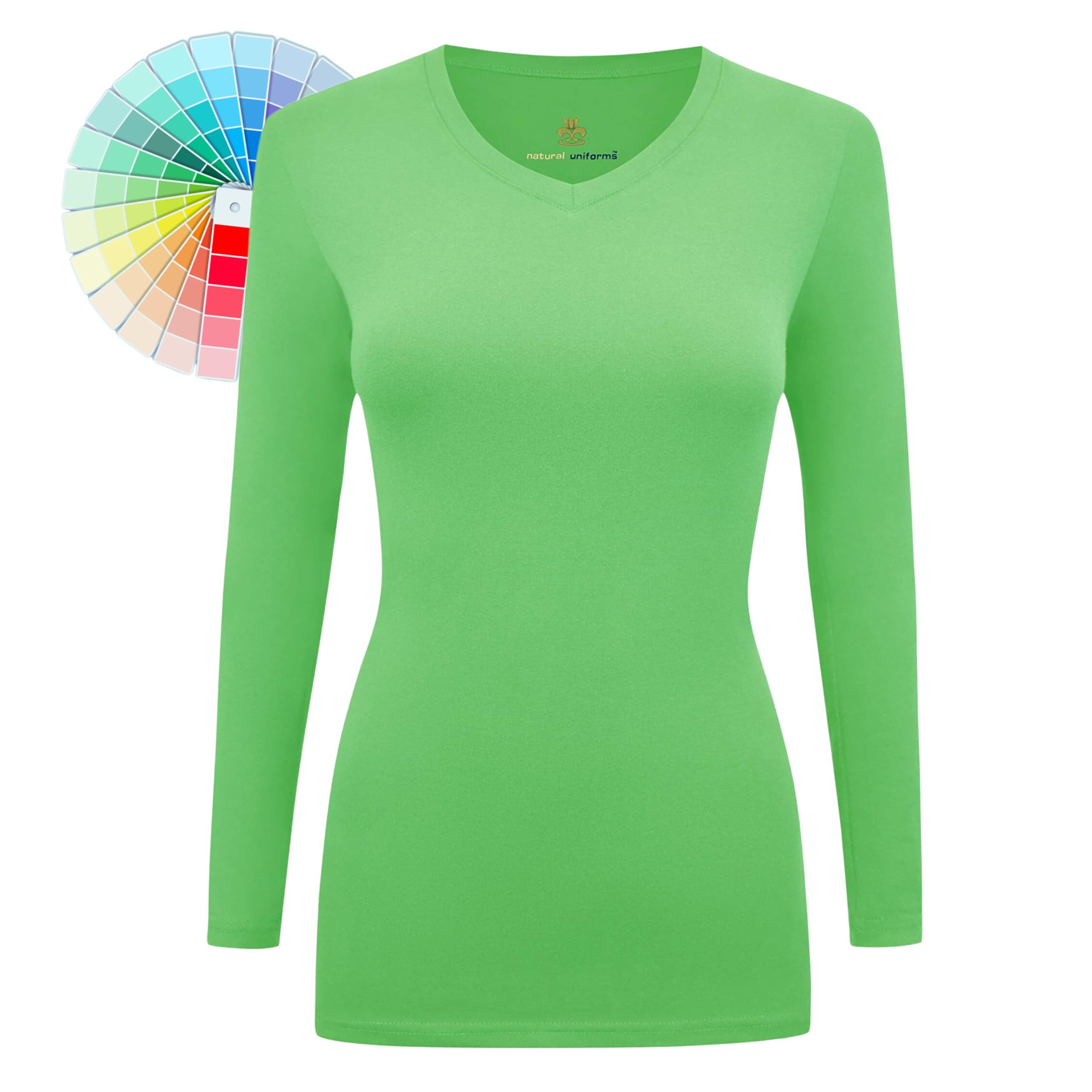 M&M SCRUBS Women's Under Scrub Tee V-Neck Long Sleeve T-Shirt