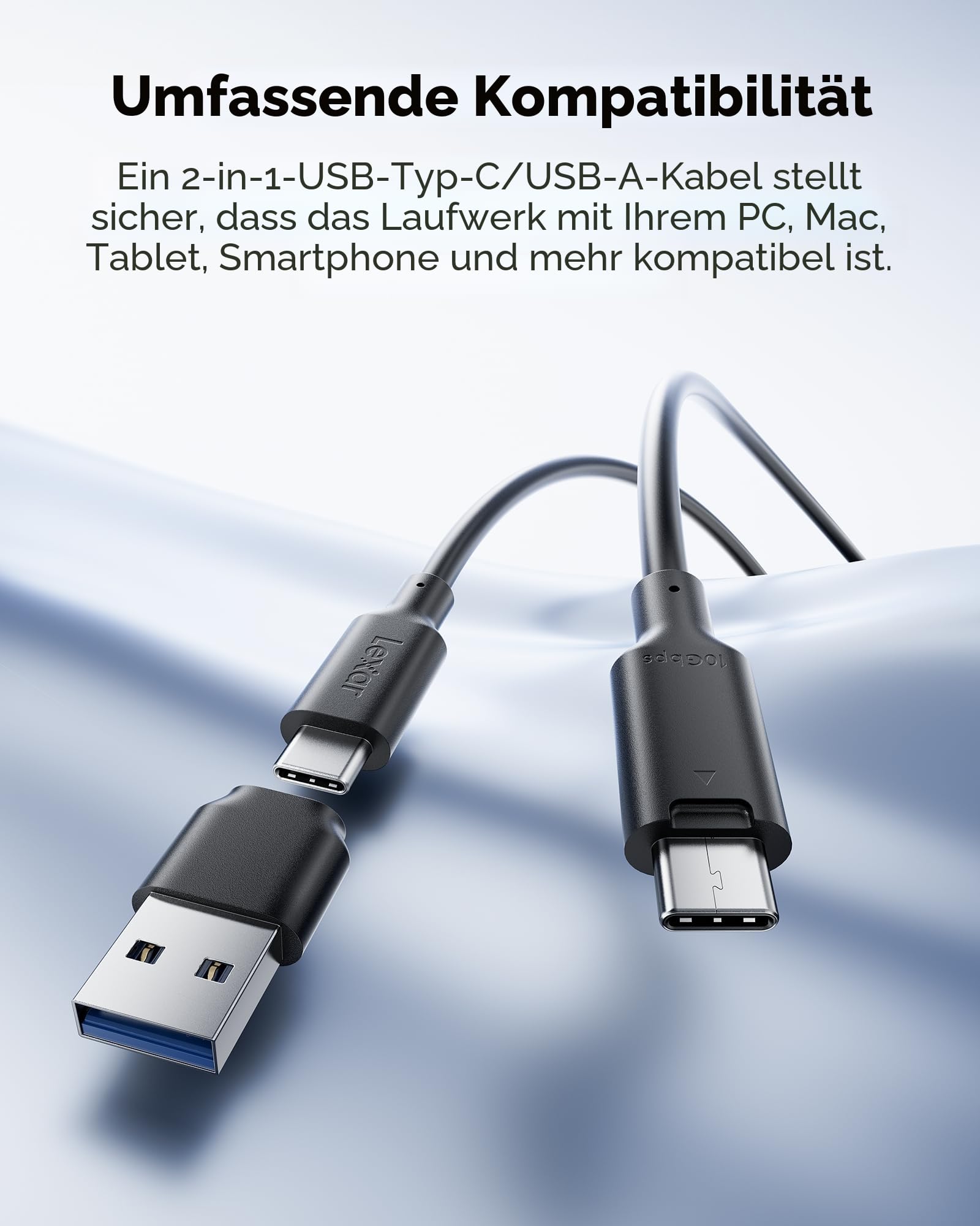 Lexar ES3 Externe SSD 1TB, USB 3.2 Gen2 Portable SSD, bis zu 1.050 MB/s Lesen, 1.000 MB/s Schreiben, Tragbare SSD für iPhone15-Serie/Mac/PS5/XBOX/Laptop/PC und Spielkonsole (BLAU)
