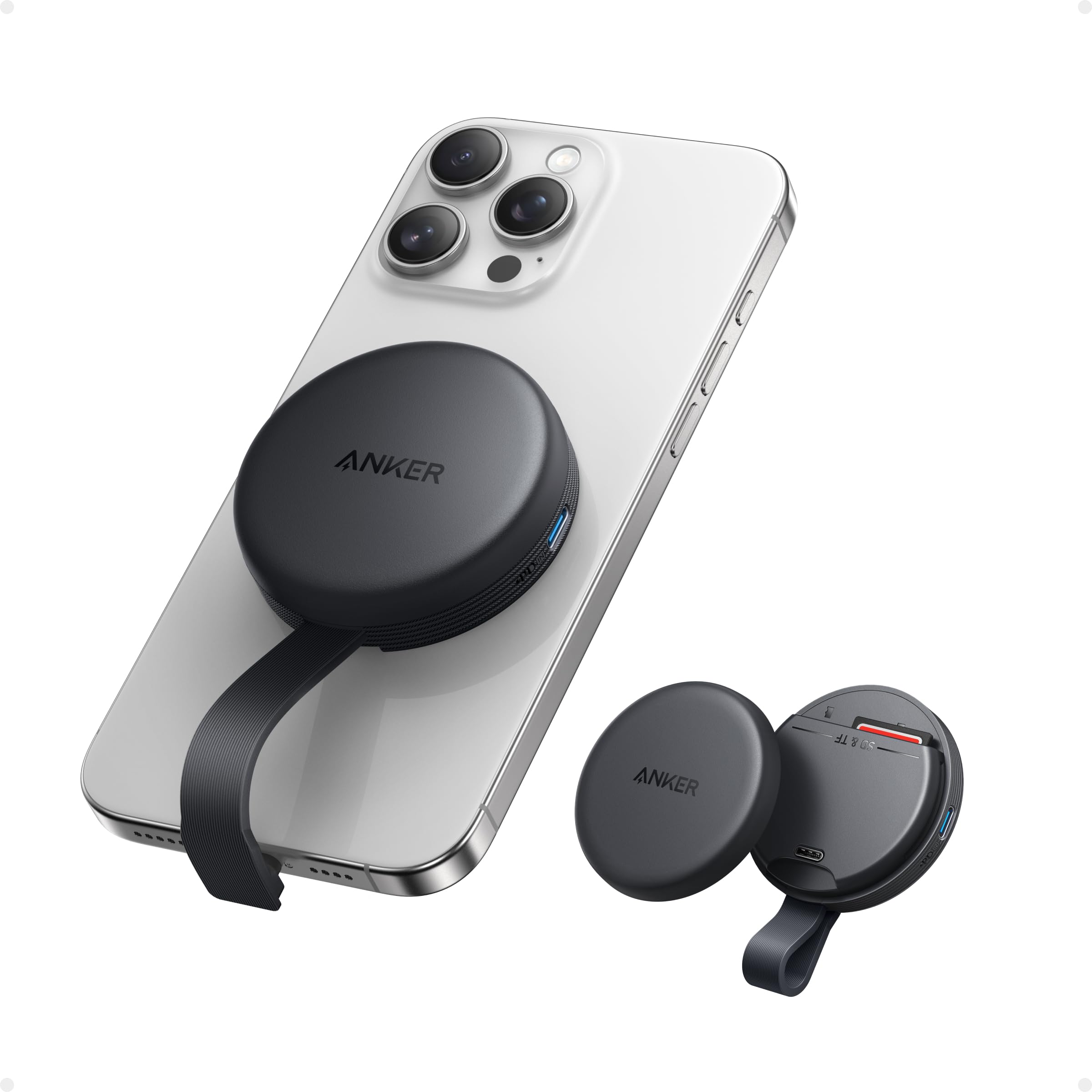 Anker MagGo USB-C Adapter Magnetischer SD-Speicherkartenleser für 15 Serie & mehr, Mit Kabel, 2 SD- & TF-Karten, 312 MB/s Datentransfer USB-C