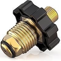 Vista 1 de Onlyfire 5041 Soft Nose POL Propane Gas Fitting Adapter with Excess Flow X 1/4 Inch Male Pipe Thread, Brass