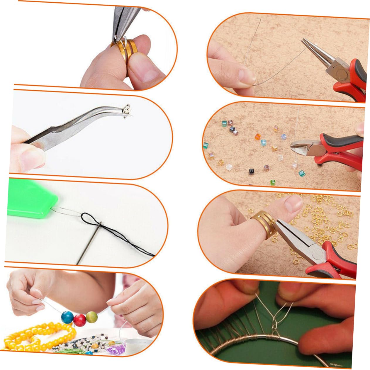 Operitacx Kit D’accessoires Bijoux en Boîte 768 Pièces, Pinces et Outils