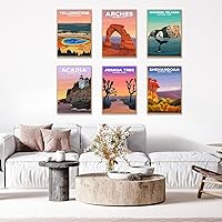 Vista 4 de Paquete de 6 pinturas por números para adultos principiantes, kits de pintura por números para adultos del parque nacional sobre lienzo, kits