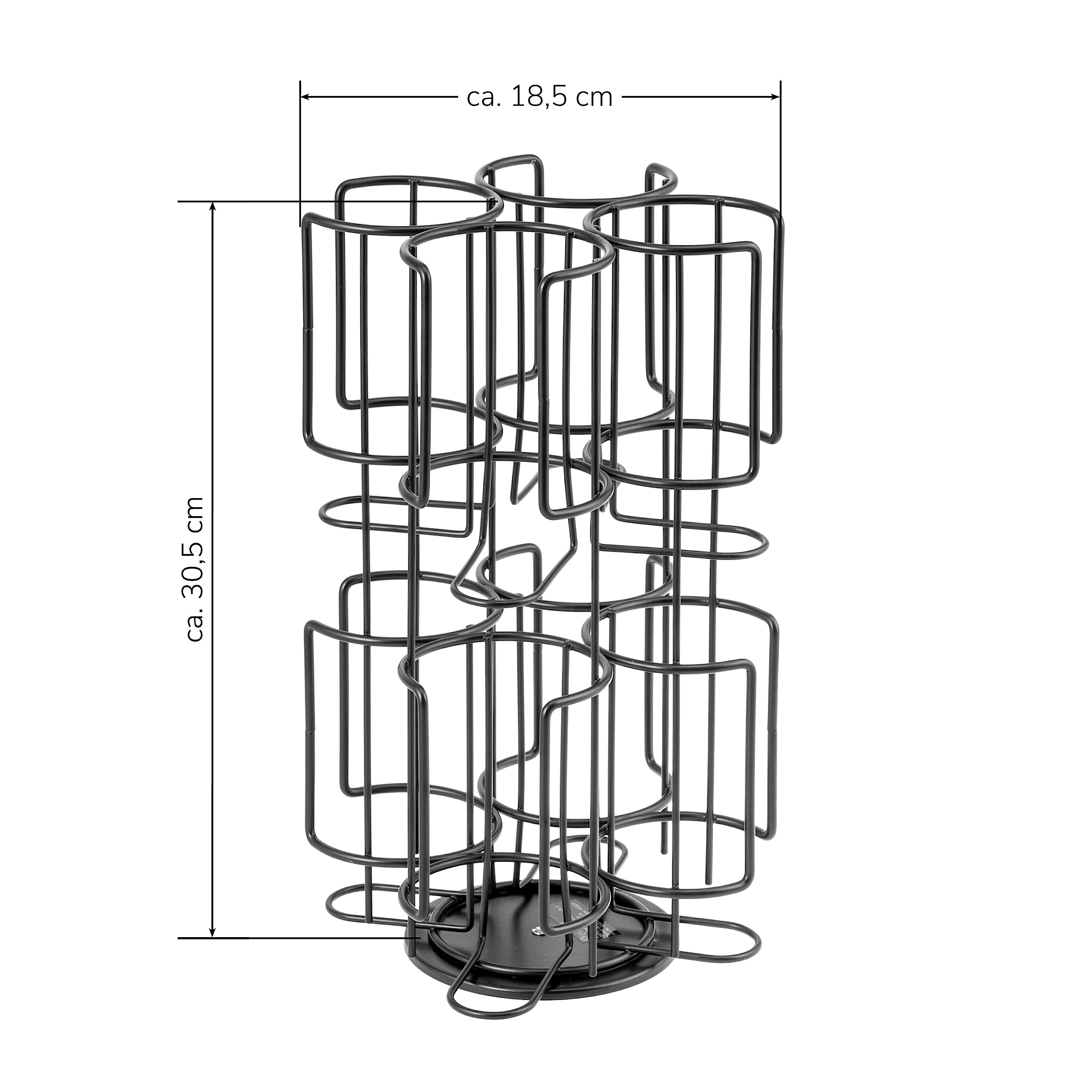 eluno Soporte para cápsulas Tassimo, capacidad para hasta 64 cápsulas, giratorio 360°, soporte para cápsulas, color negro