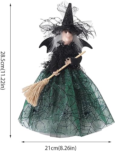 Miniatura 3 de Outfmvch Figura coleccionable de bruja de otoño de Halloween de tela de mesa, adorno de escritorio, decoración de Halloween, pequeñas manualidades