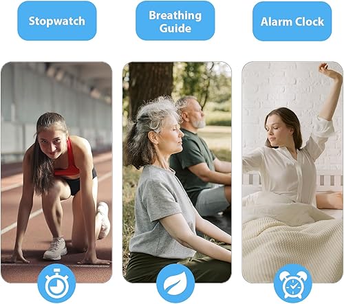 Miniatura 8 de POIUZET Monitor de actividad física, reloj de fitness con oxígeno en sangre, monitor de presión arterial y frecuencia cardíaca, contador de calorías