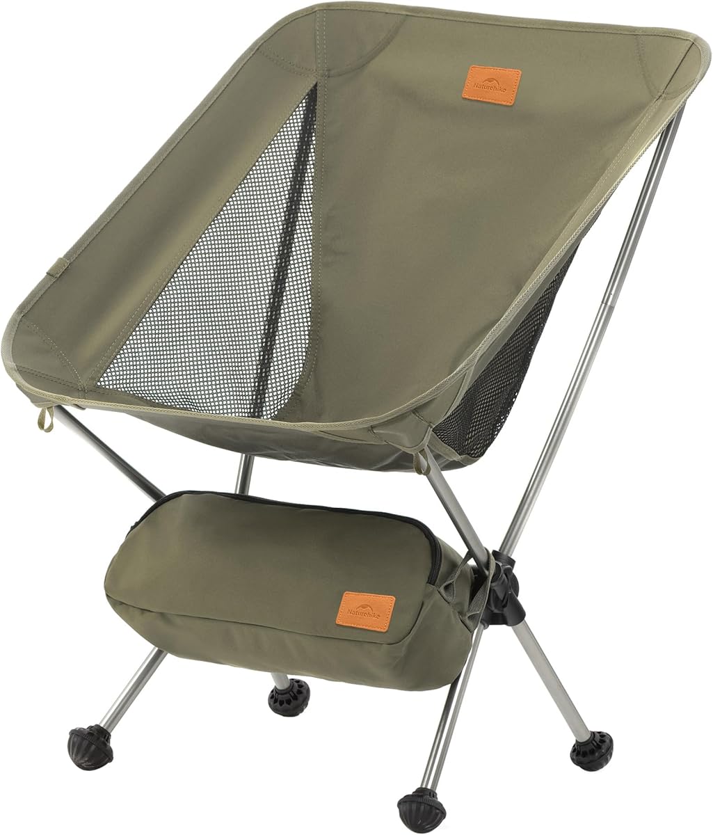 Naturehike YL08 Ultralight Camping Chair, 2.38 LBS Portable Backpacking Chair with Anti-Sinking Feet, Lightweight Compact Folding Hiking Camp Chair