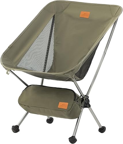 Naturehike YL08 Silla de camping ultraligera, silla de senderismo portátil de 2.38 libras con pies antihundimiento, silla de campamento plegable