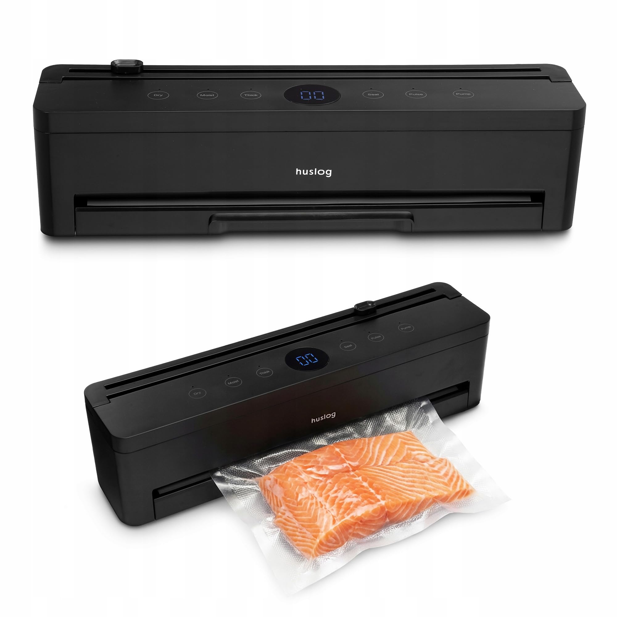 Vakuumierer 110W Automatische Vakuumiermaschine mit 32 cm Doppel-Schweißnaht, Folienschneider & Rollenfach, für Beutel und Behälter, Dry/Moist/Pulse, LED-Display, Sous Vide & Marinierfunktion